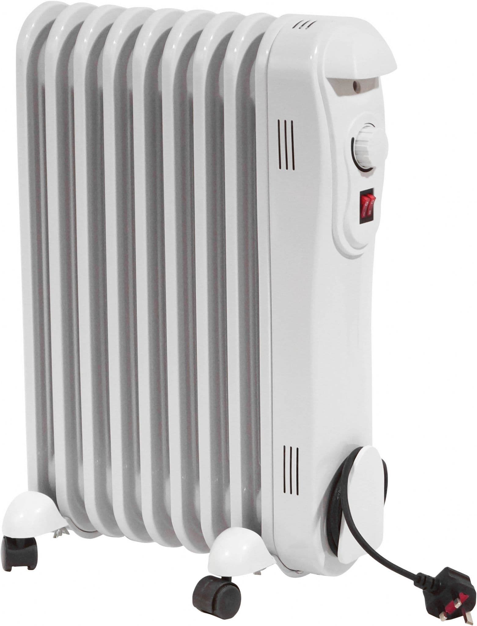 Prem-i-air EH1842 Oil Filled Radiator With Castors 3 Heat Settings & Thermostat 1.5Kw/5000Btu