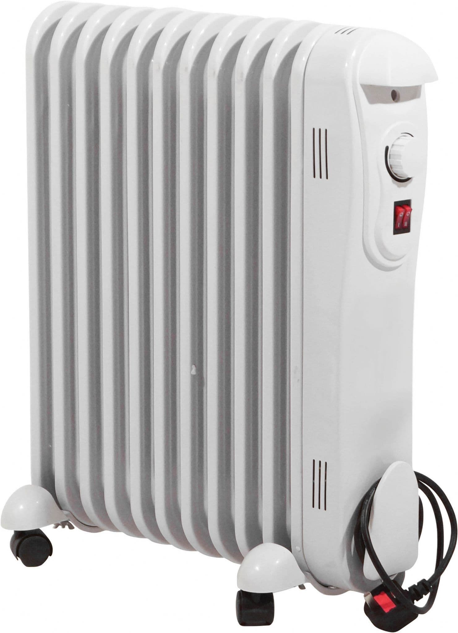 Prem-i-air EH1844 Oil Filled Radiator With Castors 3 Heat Settings & Thermostat 2Kw/7000Btu
