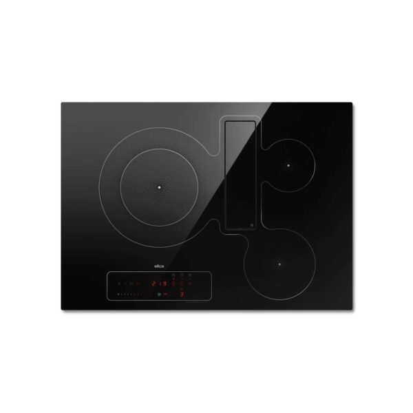 Elica NikolaTesla FIT 3Z 70 72cm Black Induction Hob with Downdraft Extractor