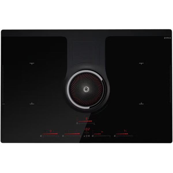 Elica NikolaTesla One HP 83cm Black Induction Hob with Downdraft Extractor  One HP – Black Duct-out (PRF0120975B)
