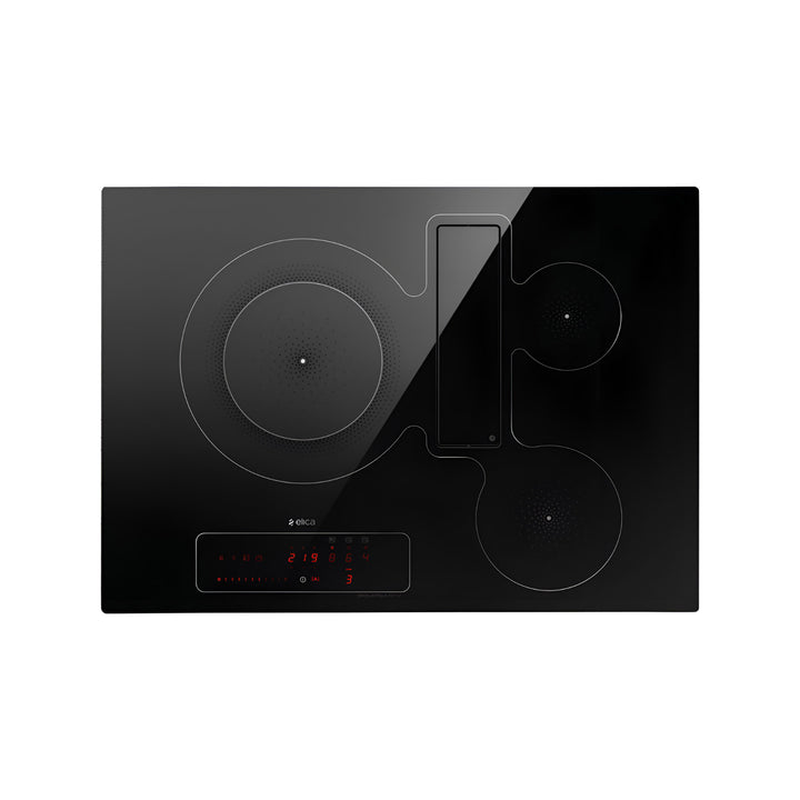 Elica NikolaTesla FIT 3Z 60 60cm Black Induction Hob with Downdraft Extractor