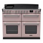 Rangemaster Estel Deluxe ESDLB110EIPPPK/CM1 110cm wide Electric Range Cooker with Induction Hob - Pale Pink / Chrome