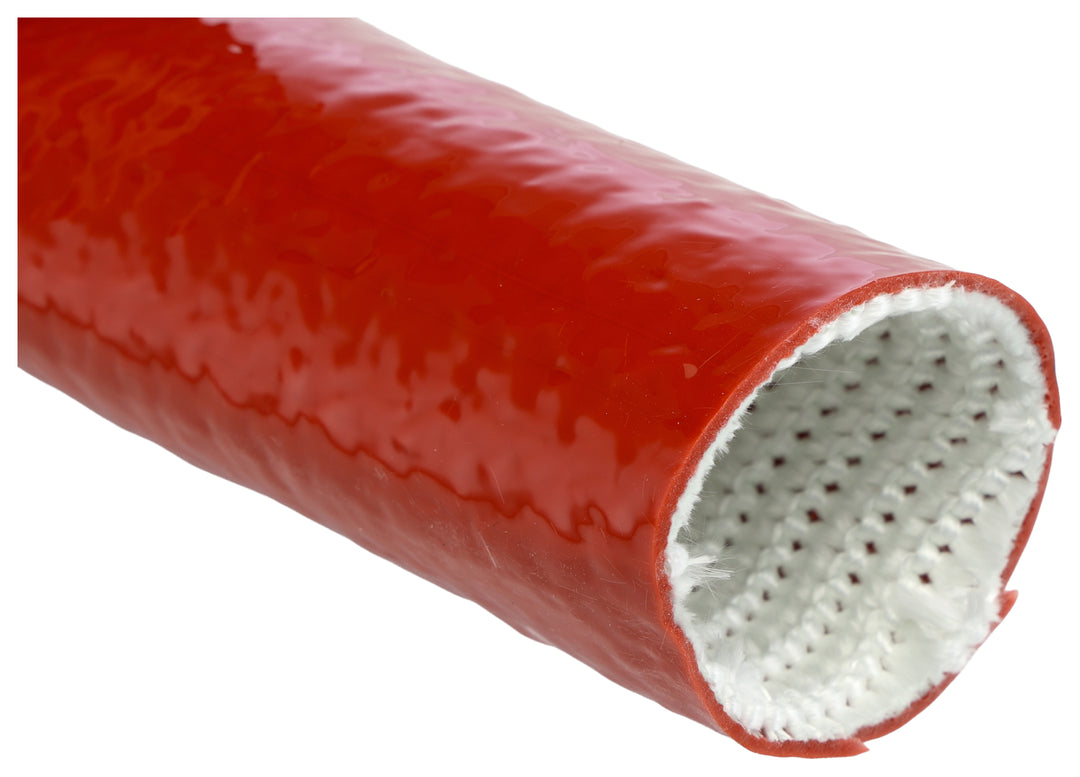 TieDex UK Braided Silicone Rubber Red Fire Sleeve, 5m Length 44 mm Cable Diameter