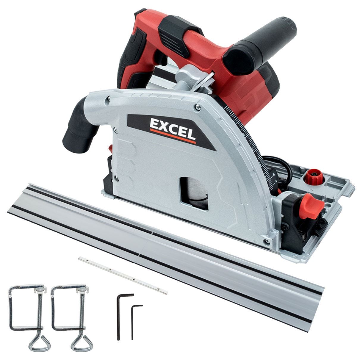 Excel 165mm Plunge Saw 1200W/240V with Guide Rail Set – TieDex