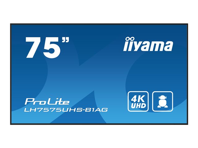 TieDex UK iiyama ProLite LH7575UHS-B1AG 75" LED-backlit LCD display - 4K - for digital signage