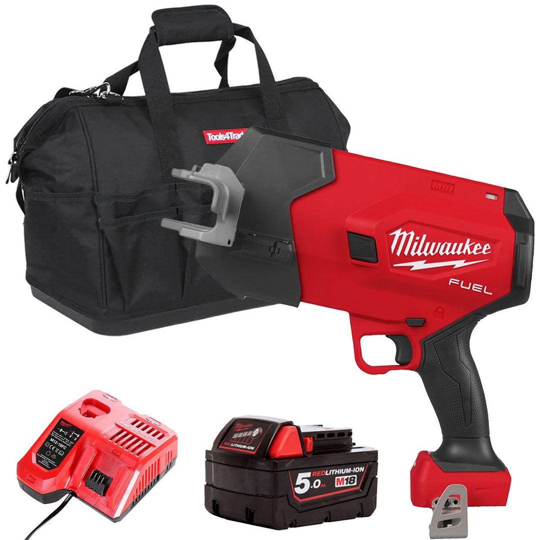 Milwaukee M18FPCS-0 18V M18 FUEL Brushless Steel Pipe Cutter with 1 x 5.0Ah Battery Charger & Bag