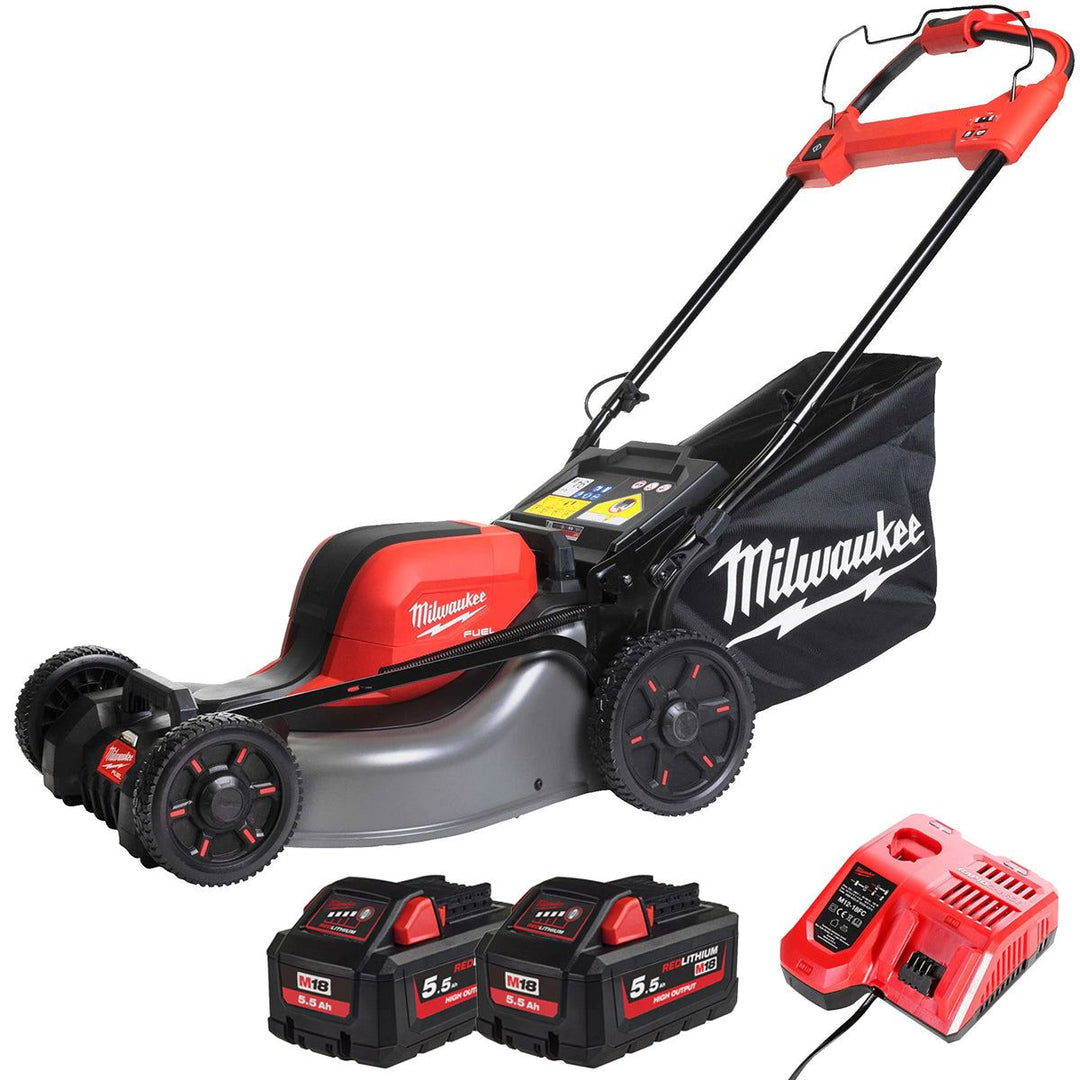 Milwaukee M18F2LM46-0 36V FUEL Brushless 46cm Self Propelled Lawn Mower with 2 x 5.5Ah Battery &amp; Charger