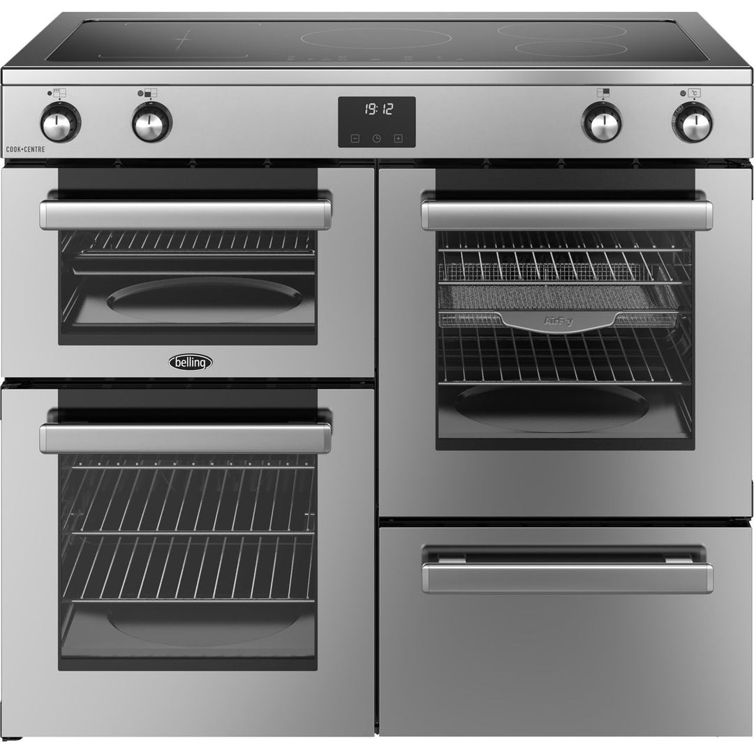 Belling Cookcentre 100Ei 100cm wide Electric Range Cooker with Induction Hob - Stainless Steel - A/A Rated