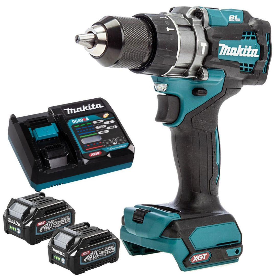 Makita HP001GZ 40V Brushless Combi Drill with 2 x 2.5Ah Battery &amp; Charger