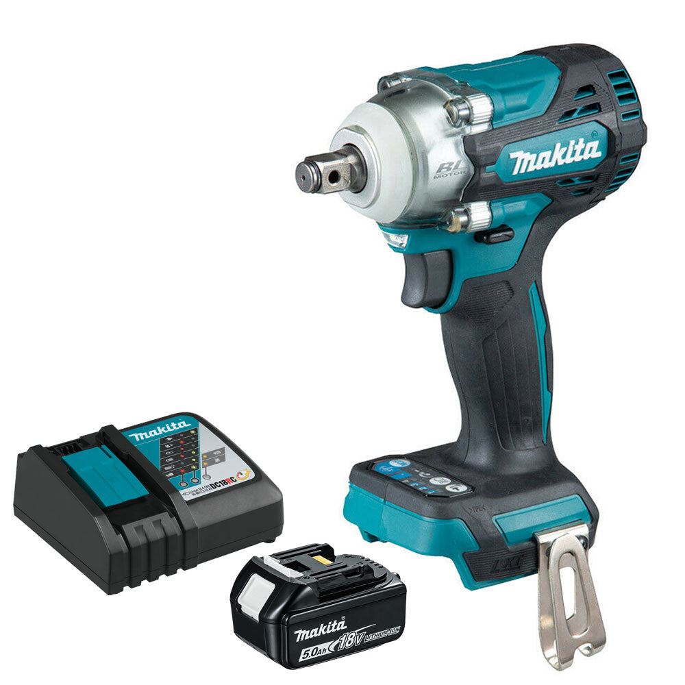 Makita DTW300Z 18V LXT Brushless Impact Wrench with 1 x 5.0Ah Battery &amp; Charger