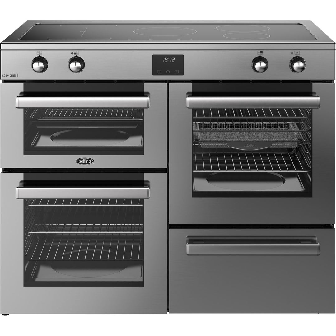 Belling Cookcentre 110Ei 110cm wide Electric Range Cooker with Induction Hob - Stainless Steel[444411808_SS]