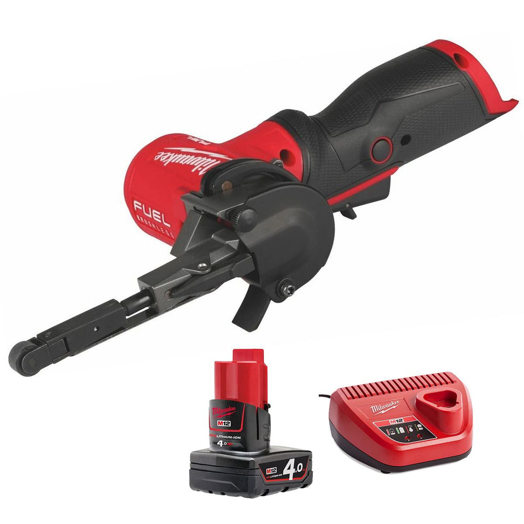 Milwaukee M12FBFL10-0 12V Brushless 10mm Band File with 1 x 4.0Ah Battery & Charger