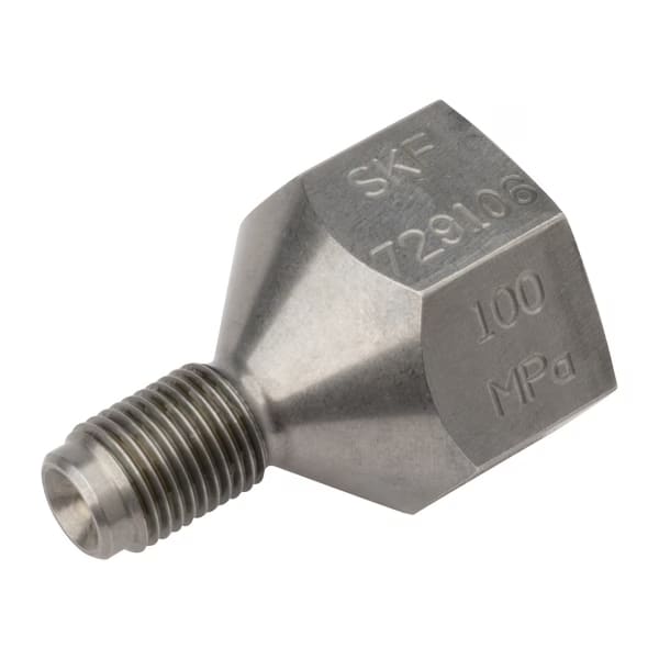 SKF 729106/100MPA Straight Nipple Fitting Male, Female, Chrome Molybdenum Steel_729106/100MPA