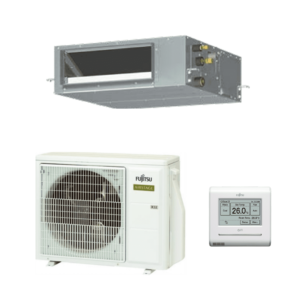 Fujitsu Air conditioning AIRSTAGE ARXH12KMTAP AOEG12KBTB Concealed Duct Heat Pump 3.5Kw Install Kit