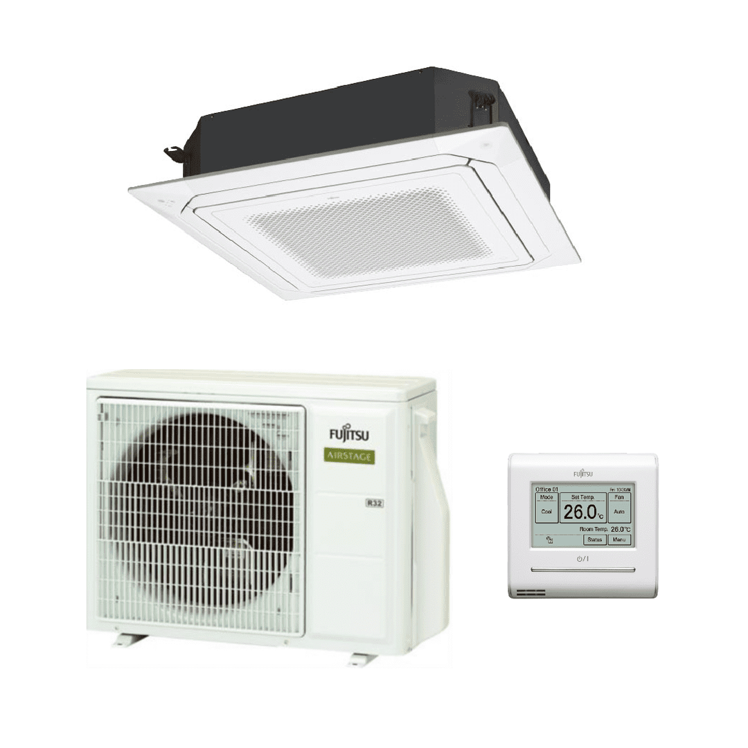Fujitsu Air Conditioning AIRSTAGE AUXG36KRLB AOEG36KBTB Circular Flow Cassette 10Kw/36000Btu 1Ph