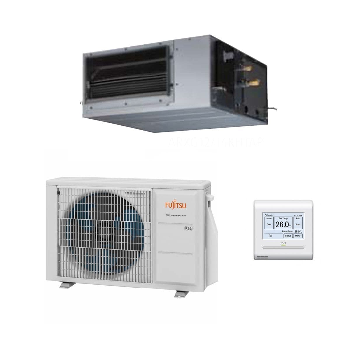 Fujitsu Air conditioning ARXG12KHTAP Concealed Duct Heat Pump Inverter 3.5Kw/12000Btu R32 A++