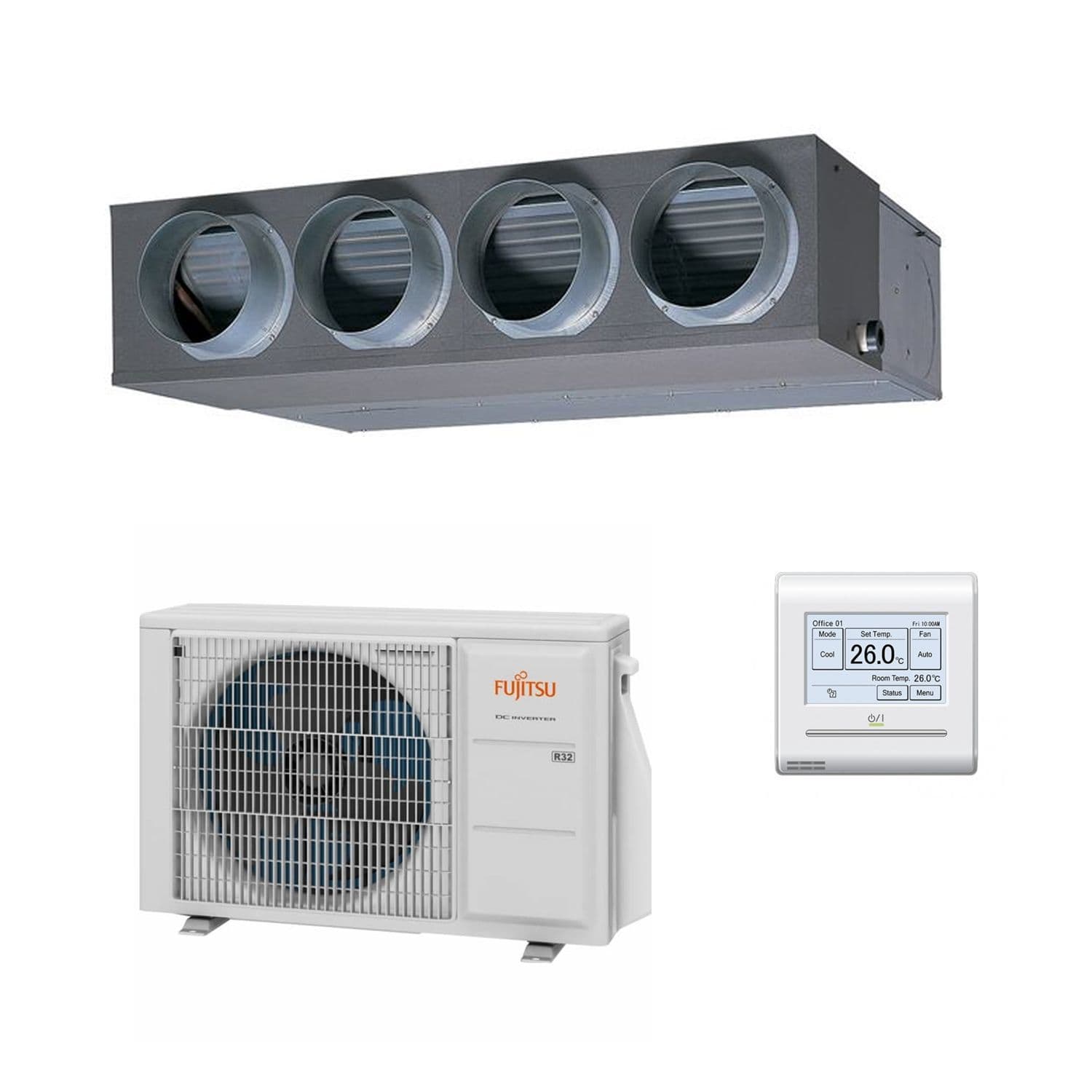 Fujitsu Air conditioning ARXG24KMLA AOYG24KATA Concealed Duct Heat Pump 7Kw/24000Btu R32 A+