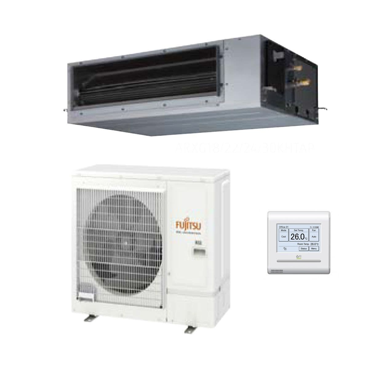 Fujitsu Air conditioning ARXG45KHTAP Concealed Duct Heat Pump Inverter 12.5Kw/45000Btu R32 A+