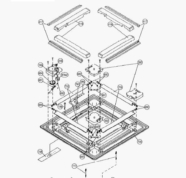 Fujitsu Air Conditioning Spare Part 9359619017 Cover A Fascia PANEL For AUY12UBAB + AUY12FBAB