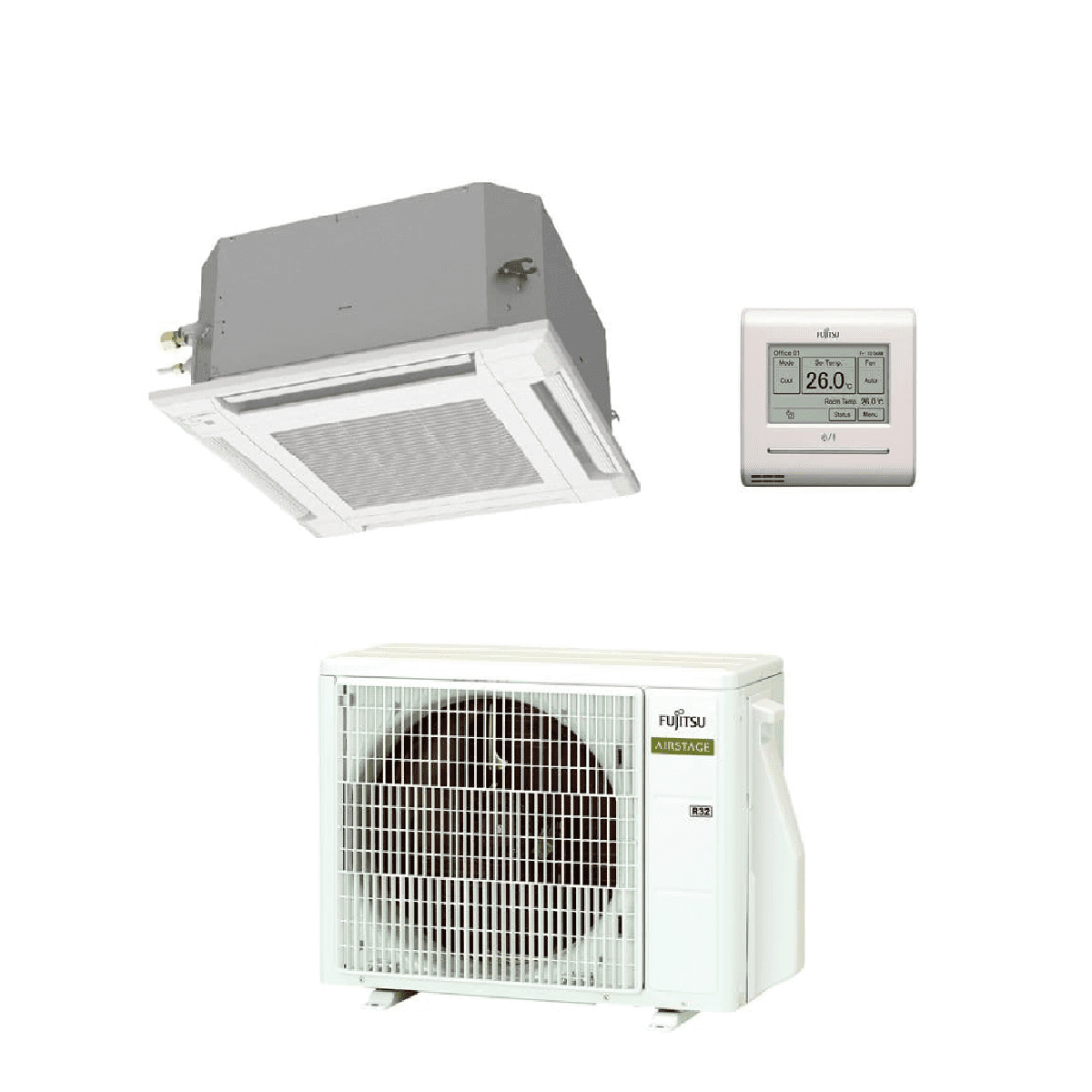 Fujitsu Air Conditioning Fujitsu AIRSTAGE AUXG12KVLA AOEG12KBTB Compact Cassette Air Conditioning R32 A++ 3.5kW/12000Btu