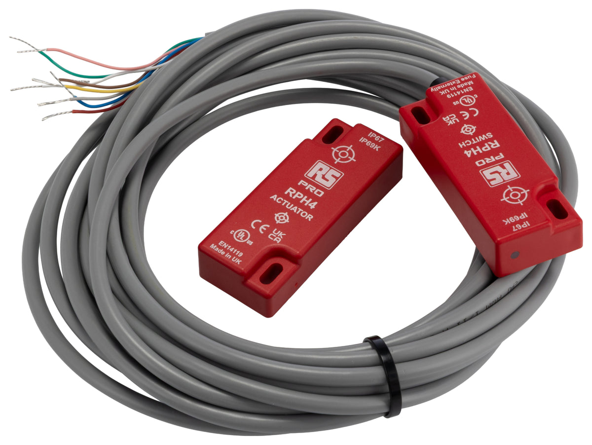 TieDex UK Magnetic Non-Contact Safety Switch, ABS Plastic Housing, 24V dc, 2 NO/1 NC, Wire
