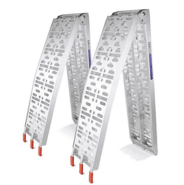 GenPower GBR-901-2 Folding Aluminium Loading Ramps (Pair) 225cm Length x 28cm Wide Capacity 340kg