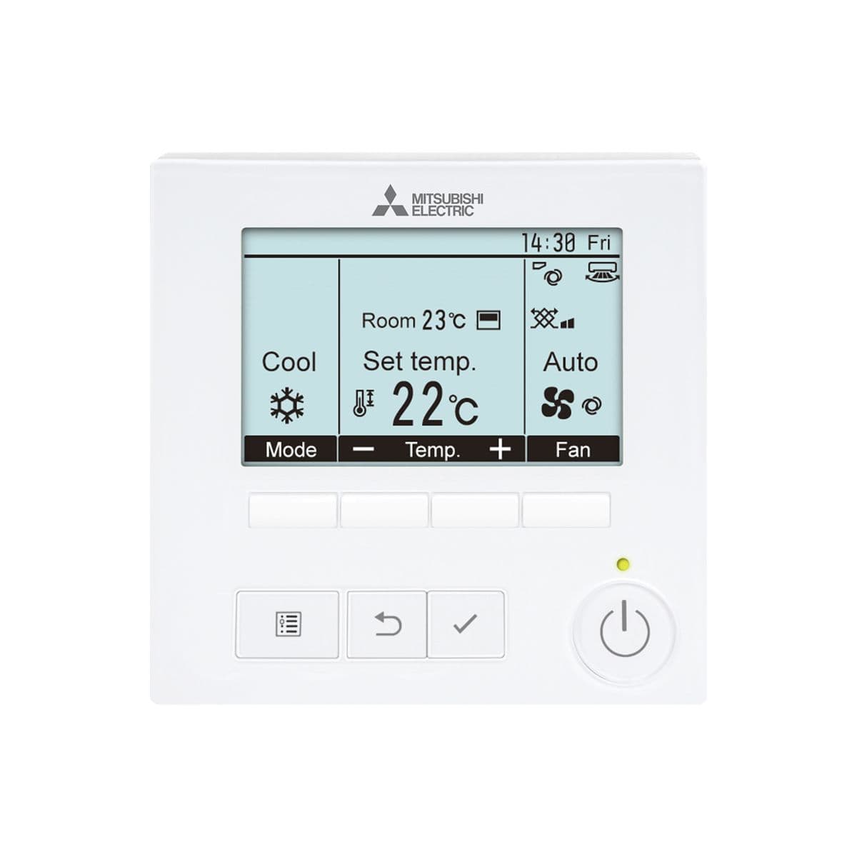 Hard Wired Mitsubishi Electric Air Conditioning 606129 PAR-41MAA PAR41MAA Standard Wired Controller