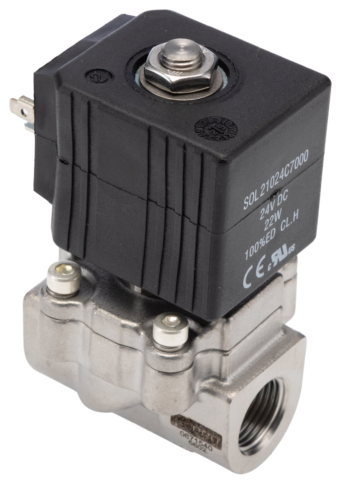 TieDex UK Solenoid Valve, 2 Port, NC, 24V 3/8 in, 3/8 in