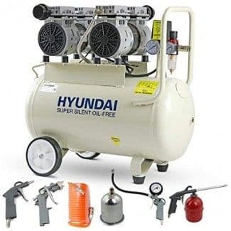 Hyundai Air Compressor HY27550-5 11CFM/100psi Oil Free Low Noise Electric 2hp 50 Litre 5 Piece Kit