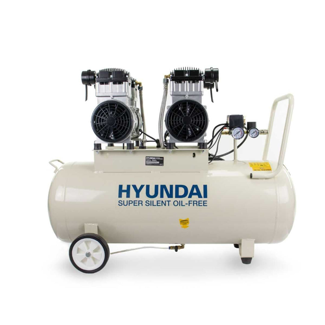 Hyundai HY2150100 100 Litre Silenced Air Compressor Electric Oil-free 4hp 3000W