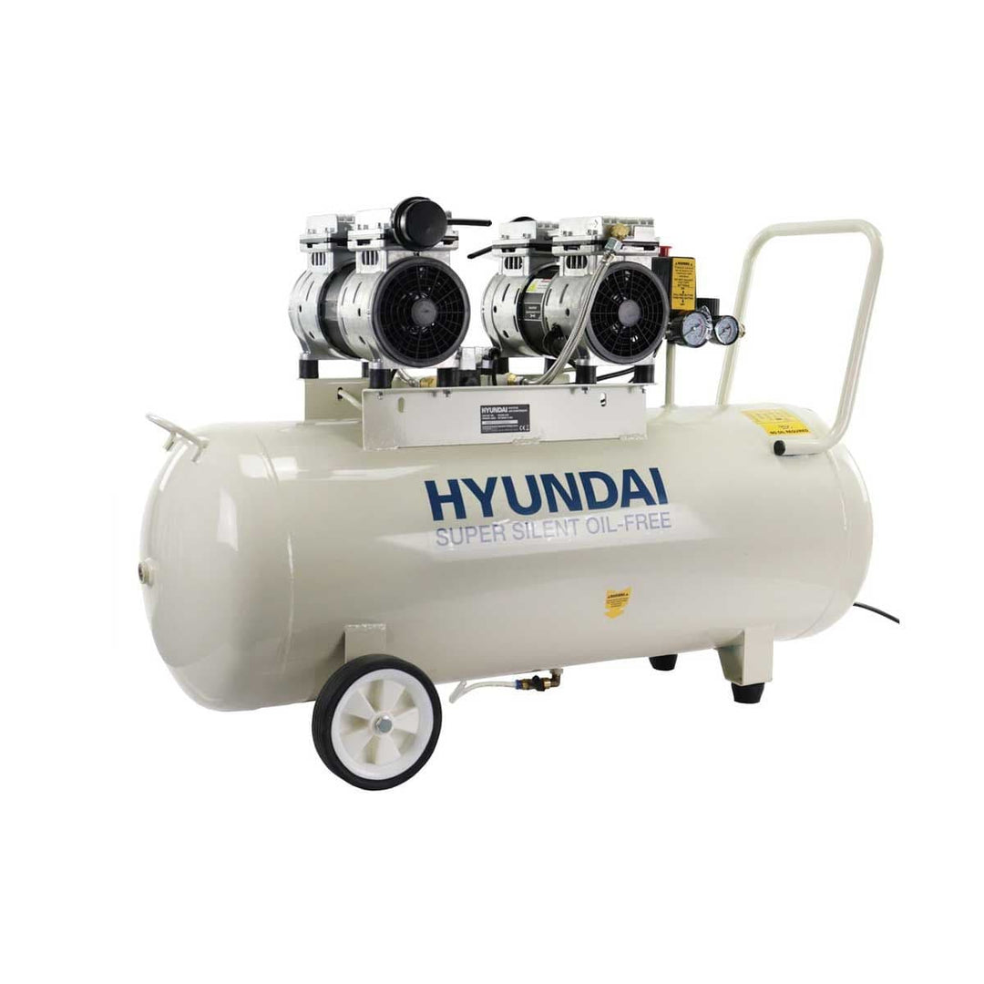 Hyundai HY275100 100 Litre Silenced Air Compressor Electric Oil-free 2hp 1500W