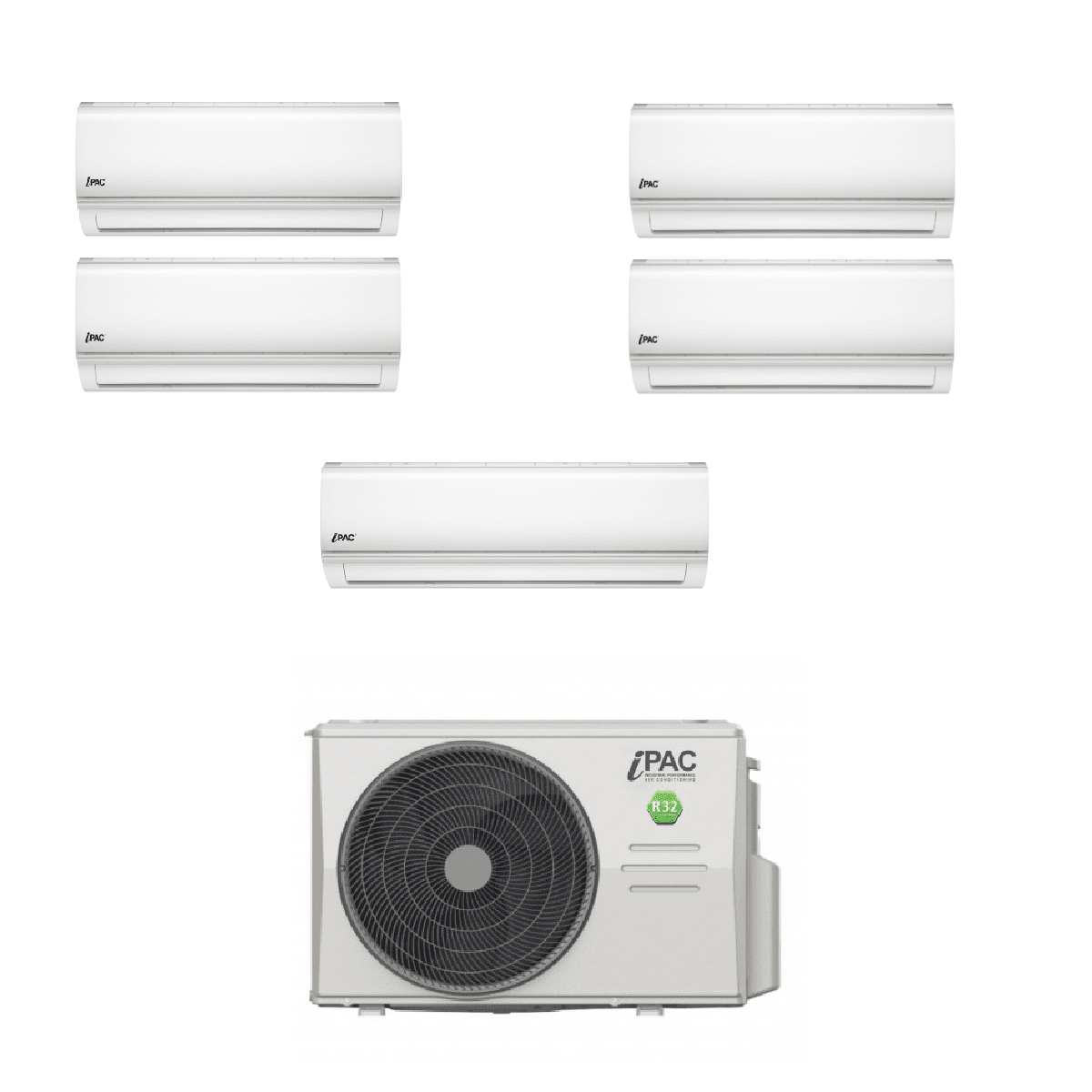 Chigo iPac Air Conditioning iPAC-42-MOU 12Kw Outdoor 5 x 3.5kW iPAC-12WS-IN Wall Mounted Kit