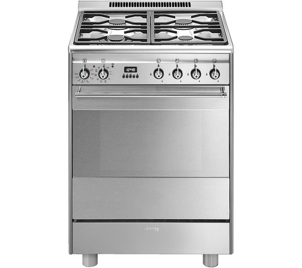 TieDex UK SMEG SUK61PX8 60 cm Dual Fuel Cooker - Stainless Steel