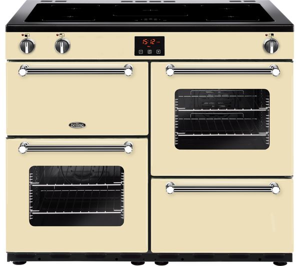 TieDex UK BELLING Kensington 100Ei CRM 100 cm Electric Induction Range Cooker - Cream & Chrome