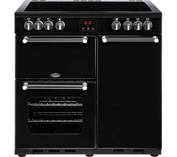 TieDex UK BELLING Kensington 90E Electric Ceramic Range Cooker - Black & Chrome