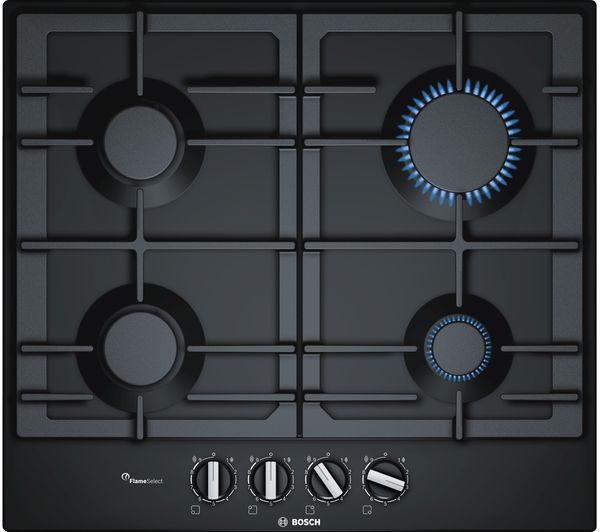 TieDex UK BOSCH Series 6 PCP6A6B90 60 cm Gas Hob - Black