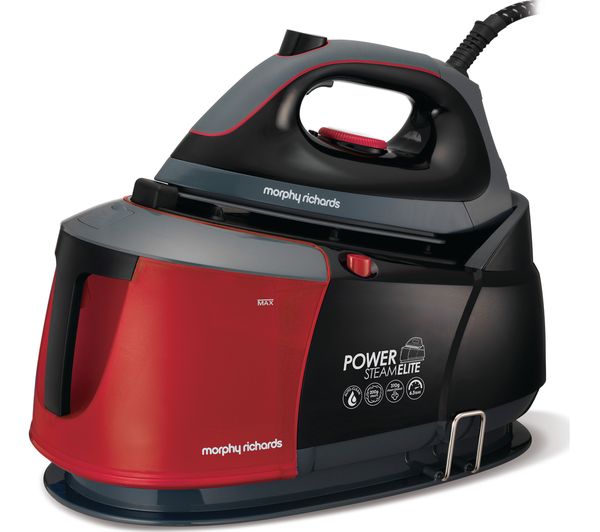 TieDex UK MORPHY RICHARDS Auto-Clean Power Steam Elite 332013 Steam Generator Iron - Black & Red