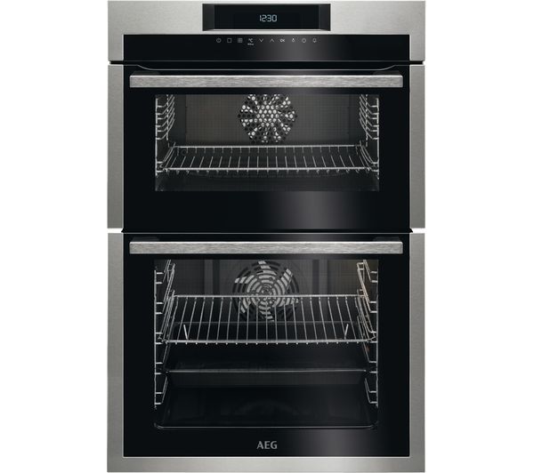 TieDex UK AEG SurroundCook DCE731110M Electric Double Oven - Stainless Steel & Black