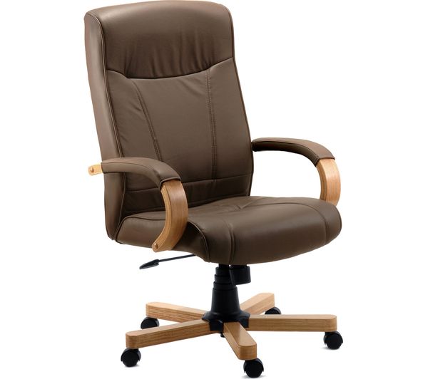 TieDex UK TEKNIK 85 Series 8511HLWBN Bonded-leather Reclining Executive Chair - Richmond Brown