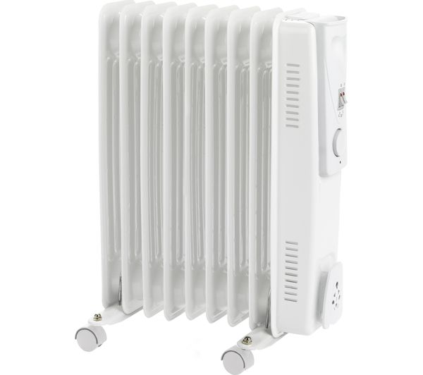 TieDex UK STATUS OFH9-2000W1PKB Portable Oil-Filled Radiator - Grey