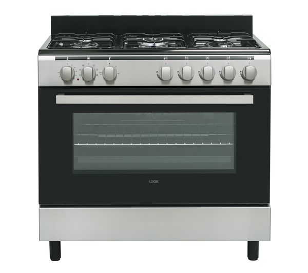 TieDex UK LOGIK LFTG90X18 90 cm Dual Fuel Range Cooker - Stainless Steel