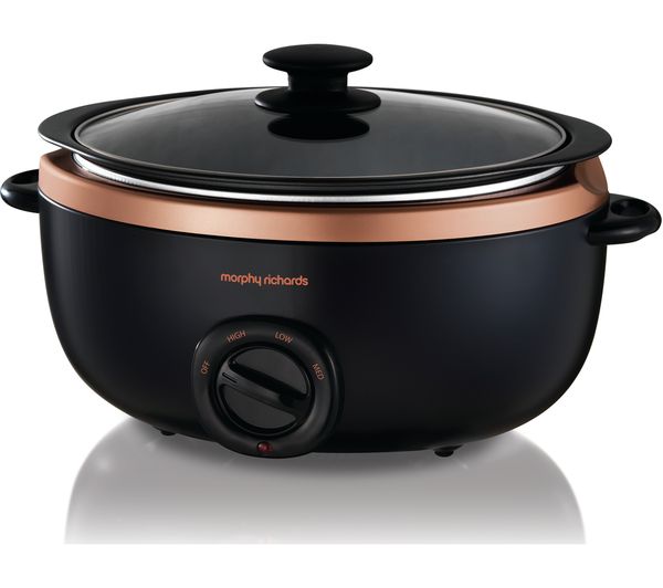 TieDex UK MORPHY RICHARDS Evoke Sear & Stew 461016 Slow Cooker - Black & Rose Gold