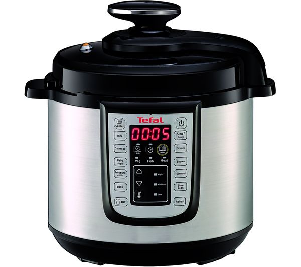 TieDex UK TEFAL CY505E40 All-in-One Pressure Cooker - Stainless Steel & Black