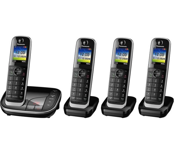 TieDex UK PANASONIC KX-TGJ424EB Cordless Phone - Quad Handsets, Black