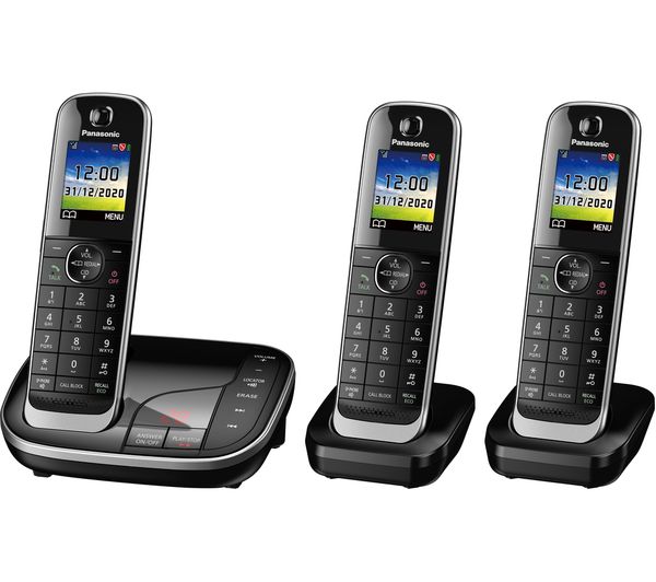 TieDex UK PANASONIC KX-TGJ423EB Cordless Phone - Triple Handsets, Black