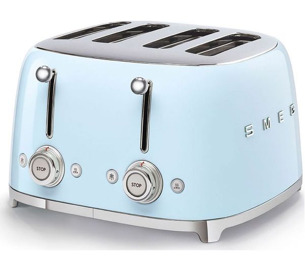 TieDex UK SMEG 50's Retro Style TSF03PBUK 4-Slice Toaster - Blue