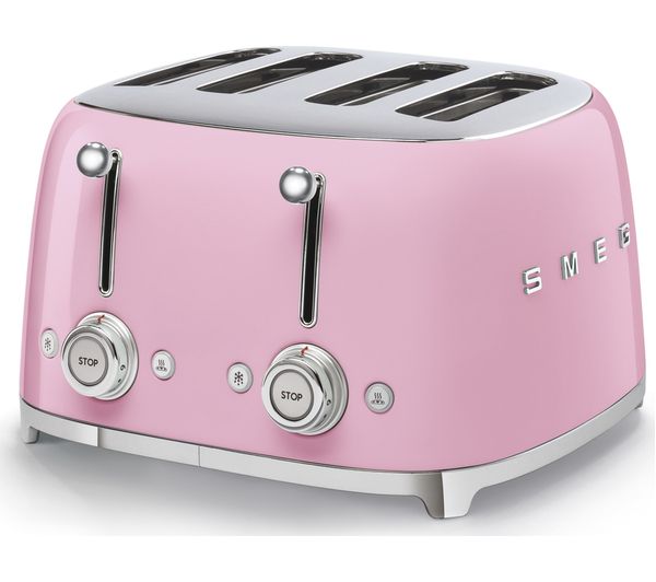 TieDex UK SMEG 50's Retro TSF03PKUK 4-Slice Toaster - Pink