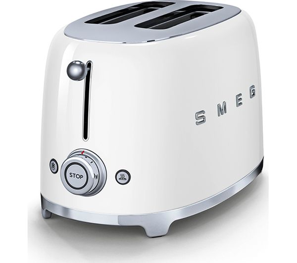 TieDex UK SMEG 50's Retro TSF01WHUK 2-Slice Toaster - White