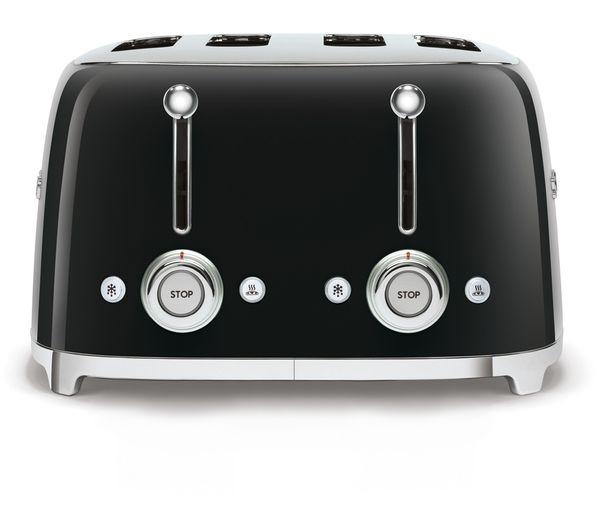 TieDex UK SMEG 50's Retro Style TSF03BLUK 4-Slice Toaster - Black