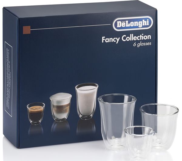 TieDex UK DELONGHI Fancy Collection DLKC302 Double Wall Coffee Glasses - Set of 6